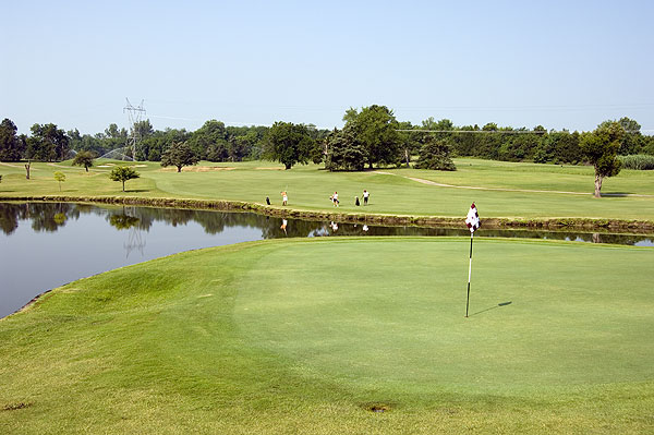 Playing golf at MSU course