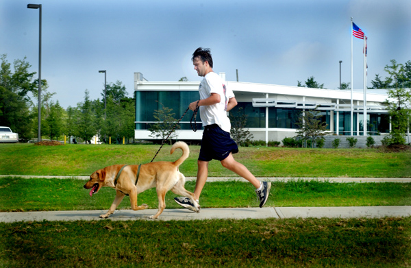 Greg Norwood running with his dog Otis