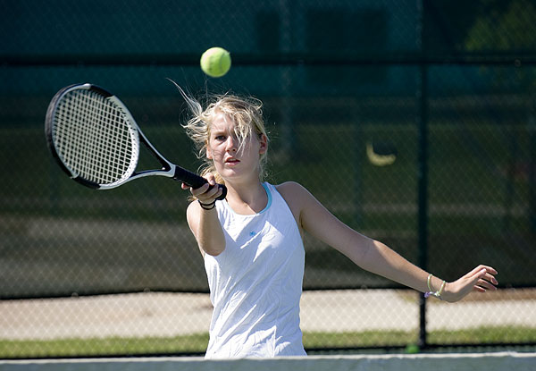 Tennis camp action