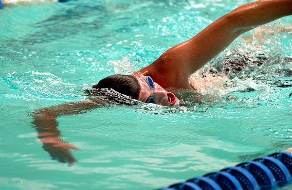 Swimming laps at the Sanderson Center