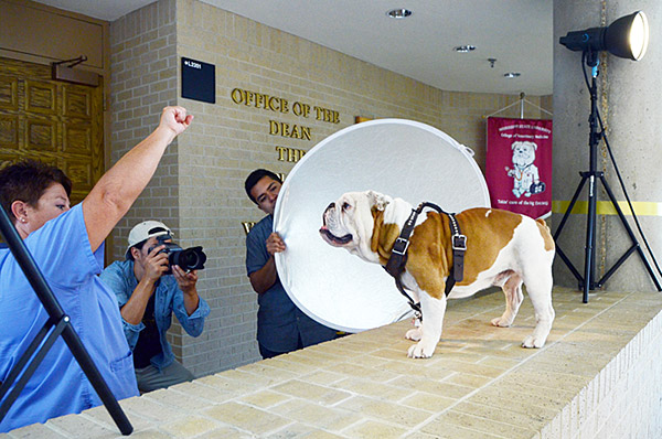 ESPN mascot photo shoot with Bully