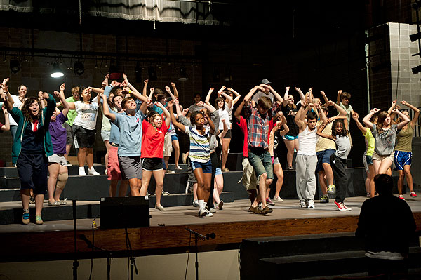 Summer scholars rehearsing