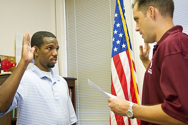 Swearing in to Air Force Reserves