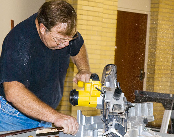 Finishing work in Perry Cafeteria