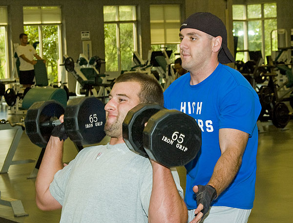 Lifting weights at the Sanderson Center