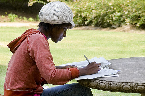 Studying for exams outside Harned