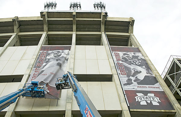 Smoot and Norwood stadium banners