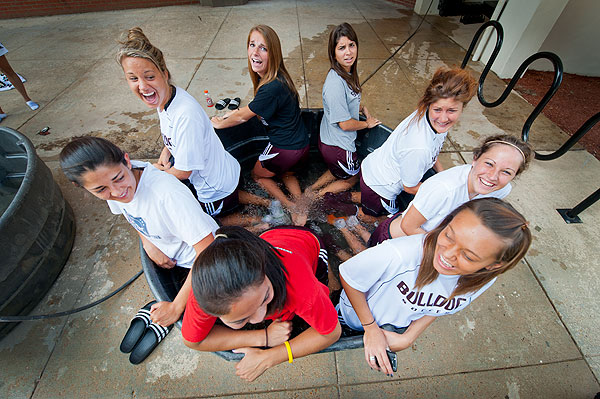 Soccer Team Takes Ice Bath