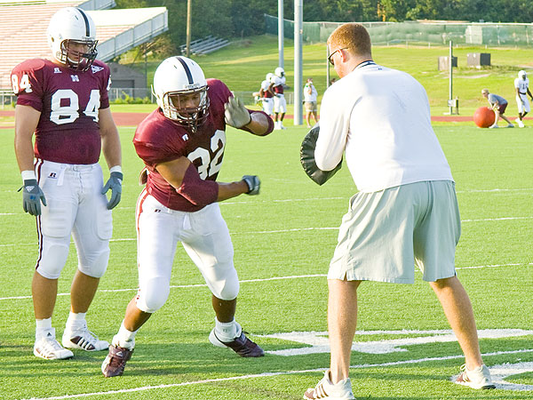 Football Practice in full pads