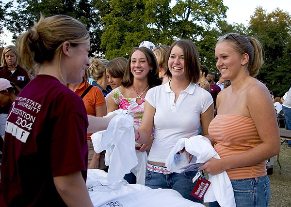 T-Shirt give away at Dawg Daze