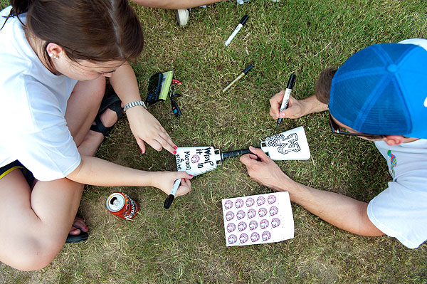 Students decorate cowbell