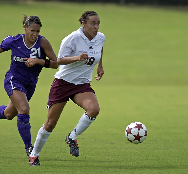 Soccer action vs Northwestern State