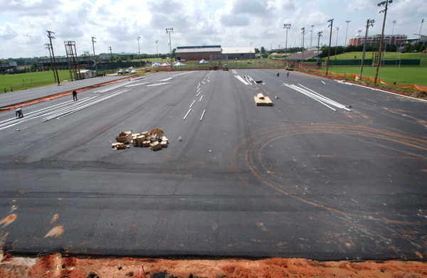 artificial turf practice field under construction