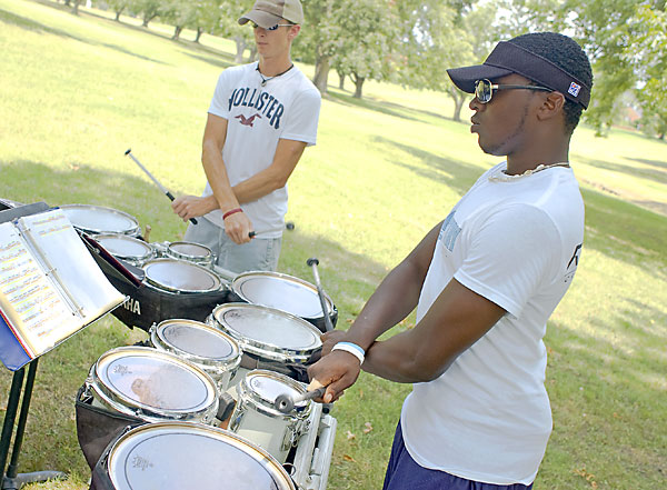 Drum line works in Pecan grove