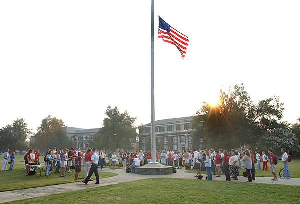 Sept 11 remembrance at flag pole