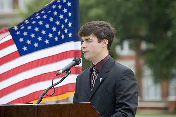 Appalachian Leader Aaron Rice speaks at 911 Ceremony