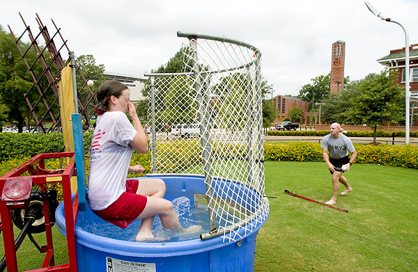 Alpha Beta Chi dunking for charity