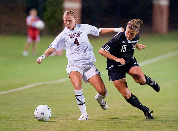 Soccer action vs Troy