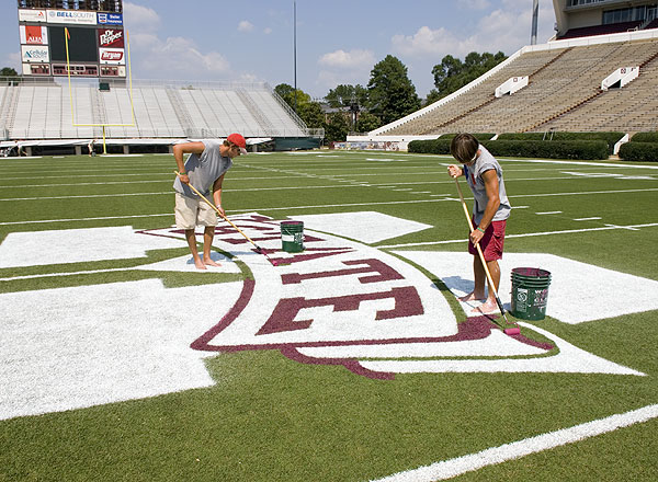 Painting MState on football field