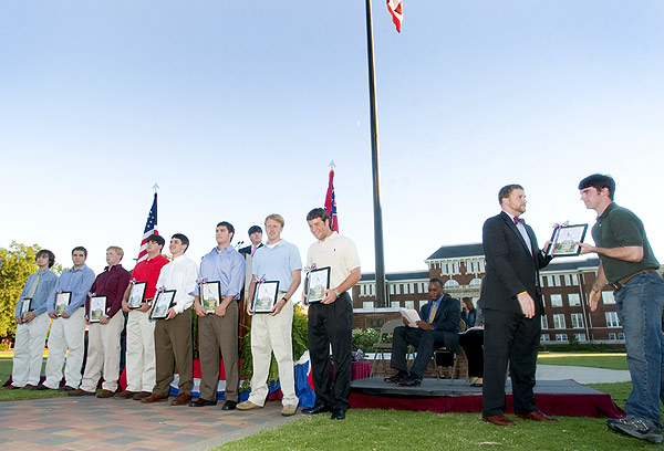 Dedication of the new flag pole