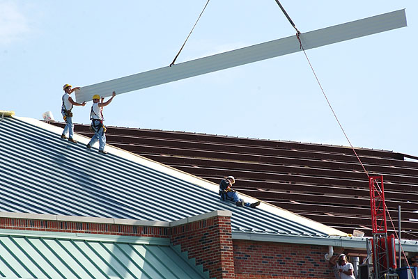 Putting new roof on Hand Lab