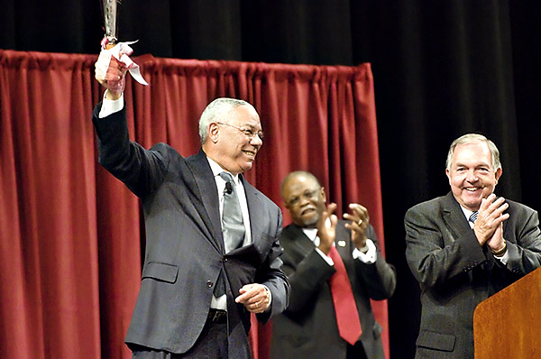 Colin Powell receives cowbell