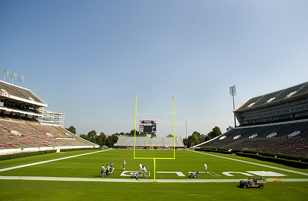 First game prep--painting the football field