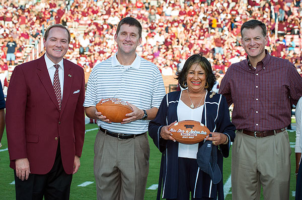 Keenum presents game balls to Bounds &amp;amp;amp;amp; Meyers