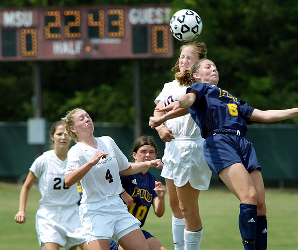 Soccer action vs FIU