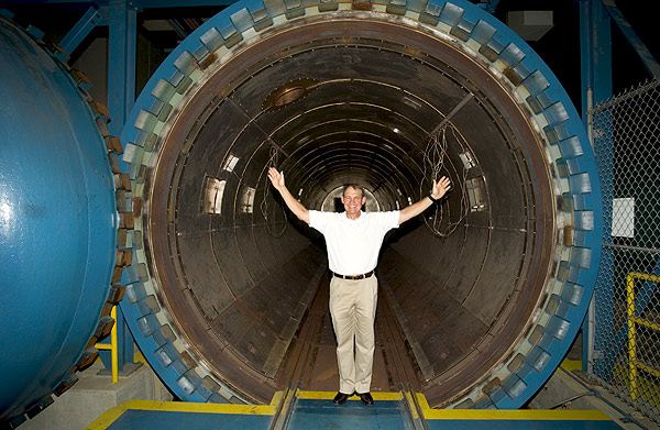 David Lawrence with flight lab autoclave