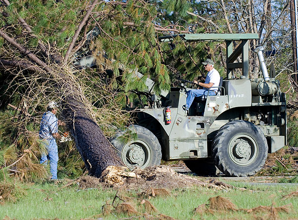 Hurricane Katrina cleanup at Poplarville Experiment Station