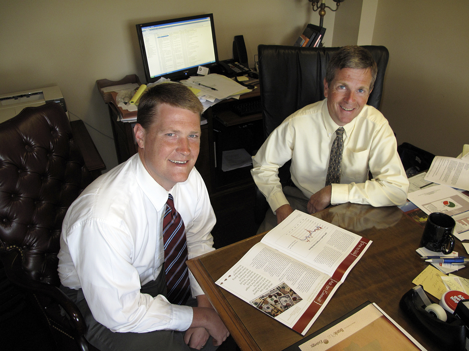 Taylor Adams(l), MSU purchasing agent, and Don Buffum, director, Office of Procurement and Contracts, are two of only seven certified public purchasing officers (CPPO) in the state.