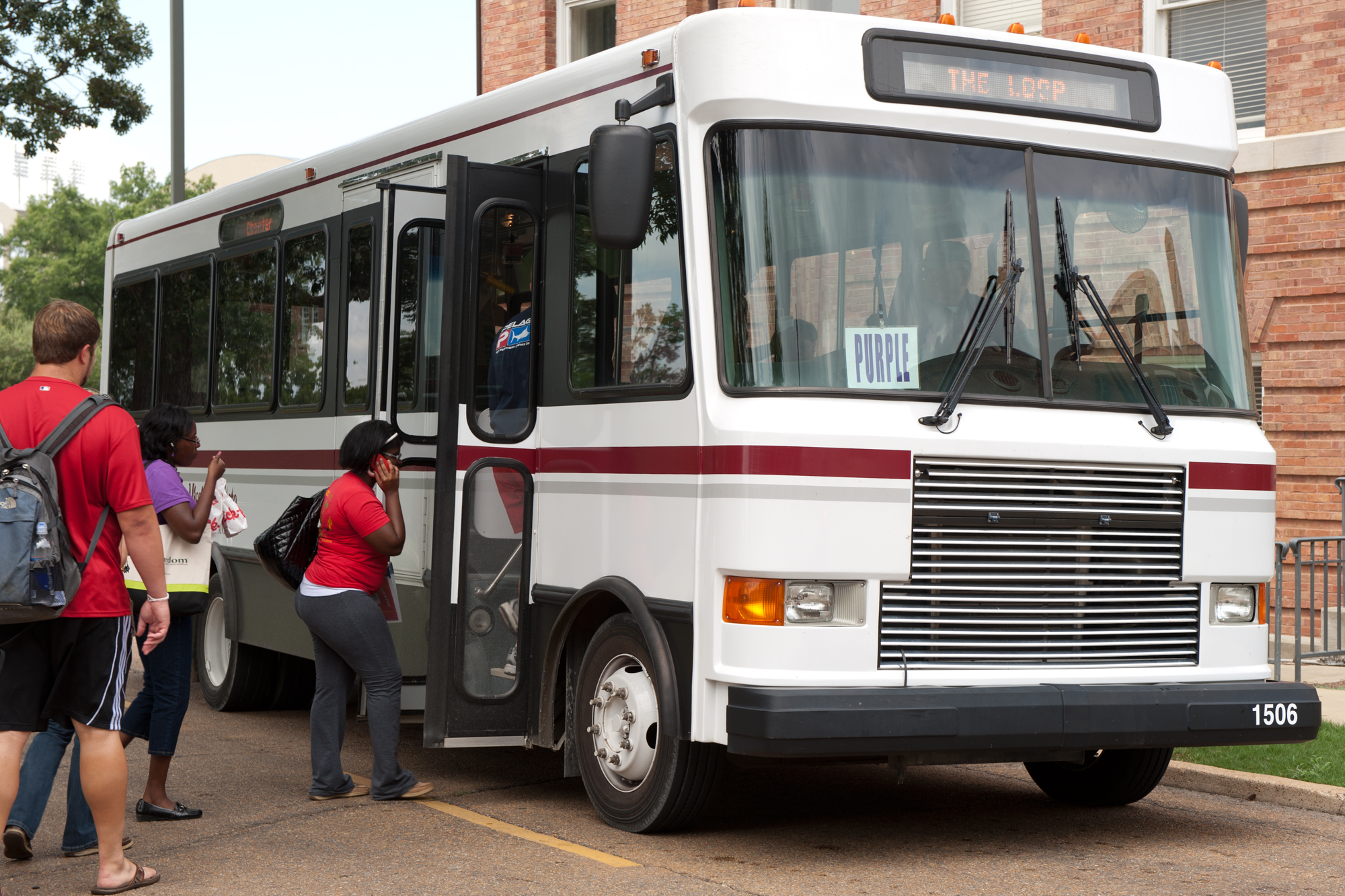 University shuttles are now equipped with GPS devices.<br /><br />
(Photo by Beth Newman)