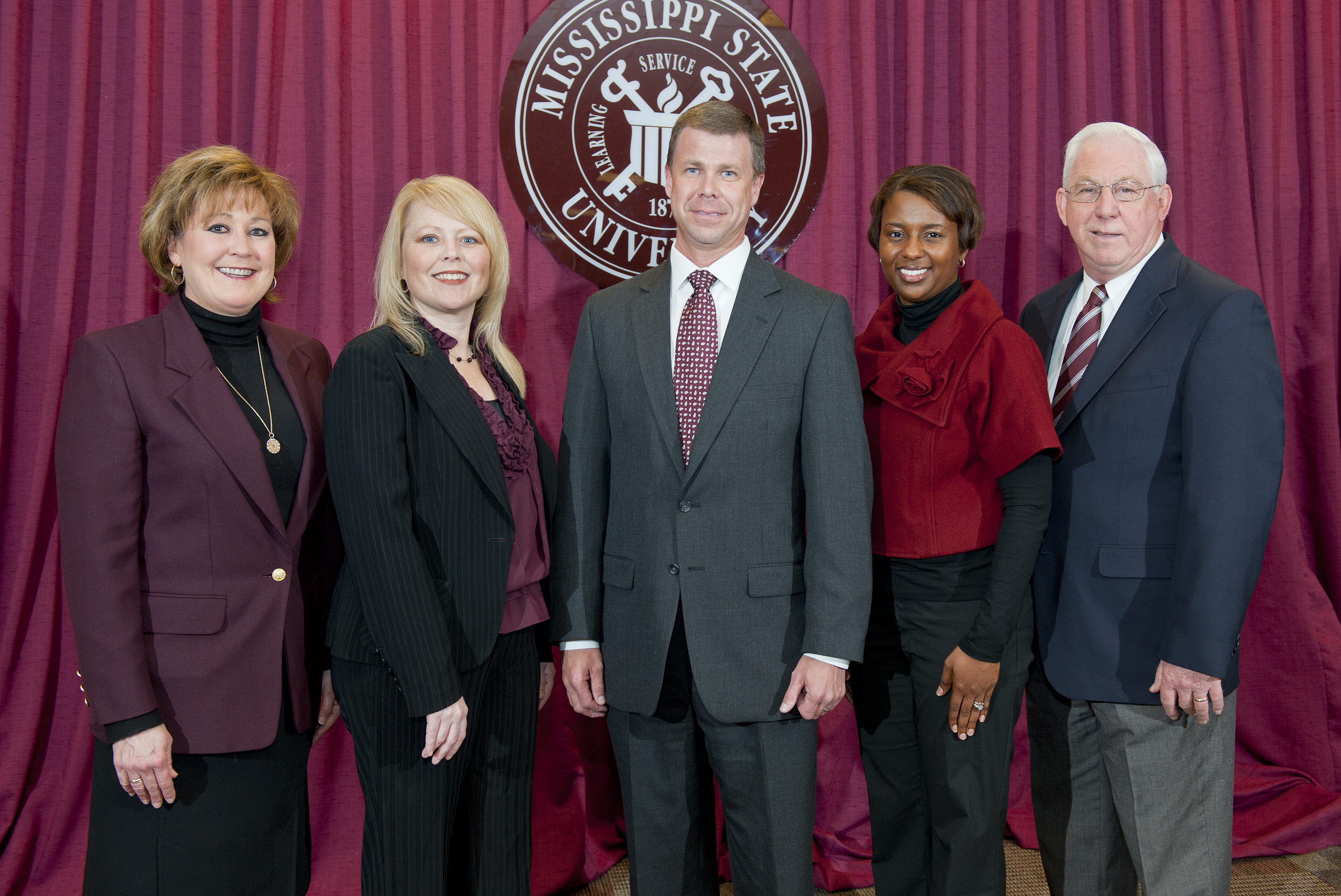 MSU ALUMNI LEADERS--The MSU Alumni Association's national officers for 2011-12 include (l-r): Karen Dugard Lawler, immediate former national president; Jodi White Turner, national treasurer; Jerry L. Toney, national president; Camille Scales Young, national first vice president; and Tommy R. Roberson, national second vice president.