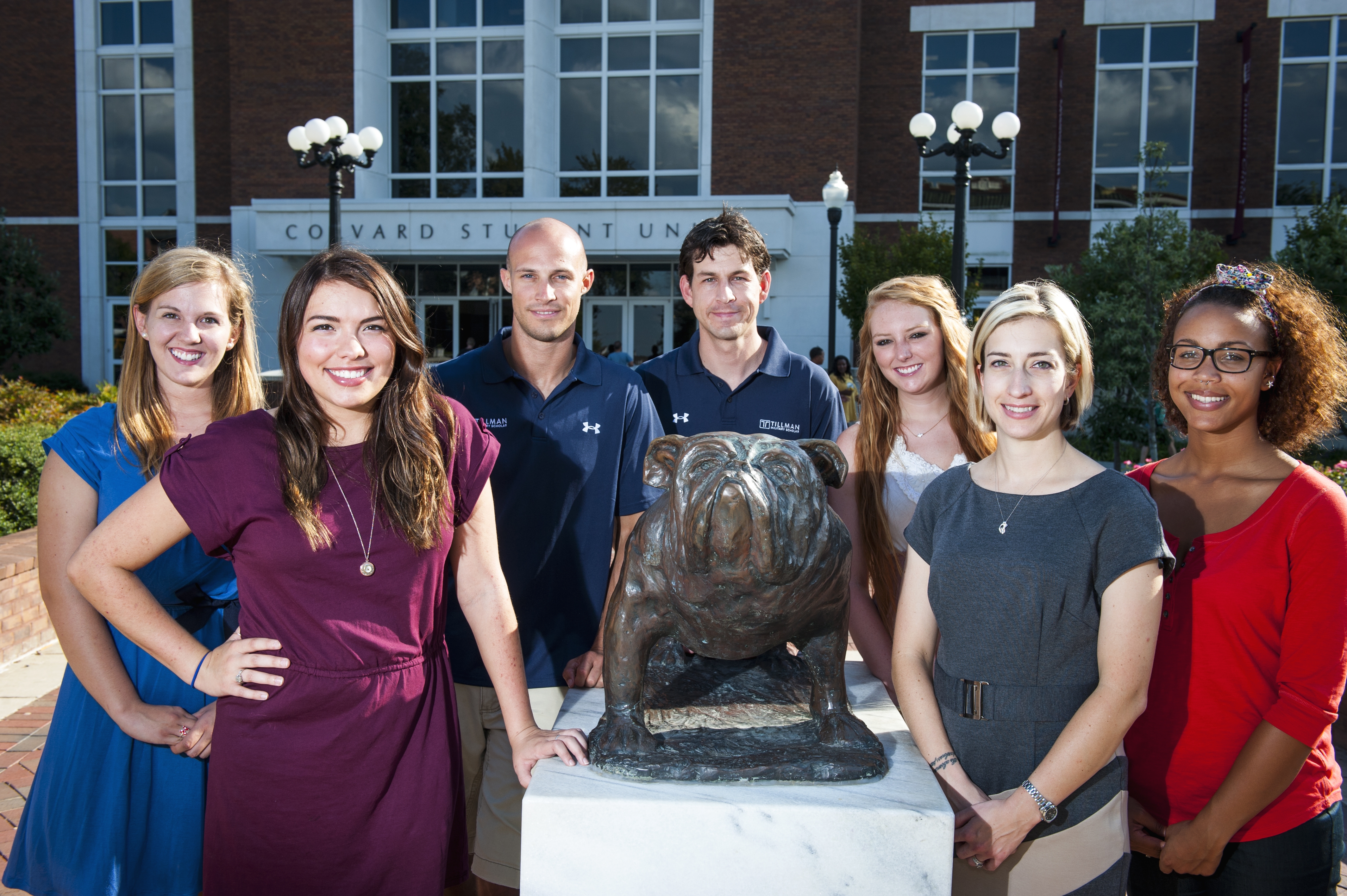 MSU Tillman Scholars are, left to right, Patricia Pohlhaus, Catherine Turner, John Van Horn, Ryan Bear, Samantha Hill, Karen Pearson, and Janice Cunningham.