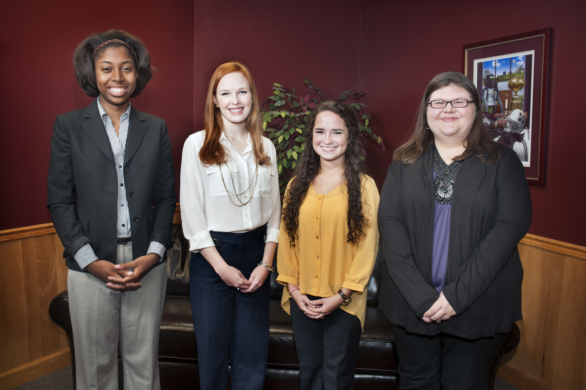 MSU scholarship recipients (l-r) Cristen Richard, Marguerite Johnson, Emily Hardin, and Sarah Kilpatrick. 