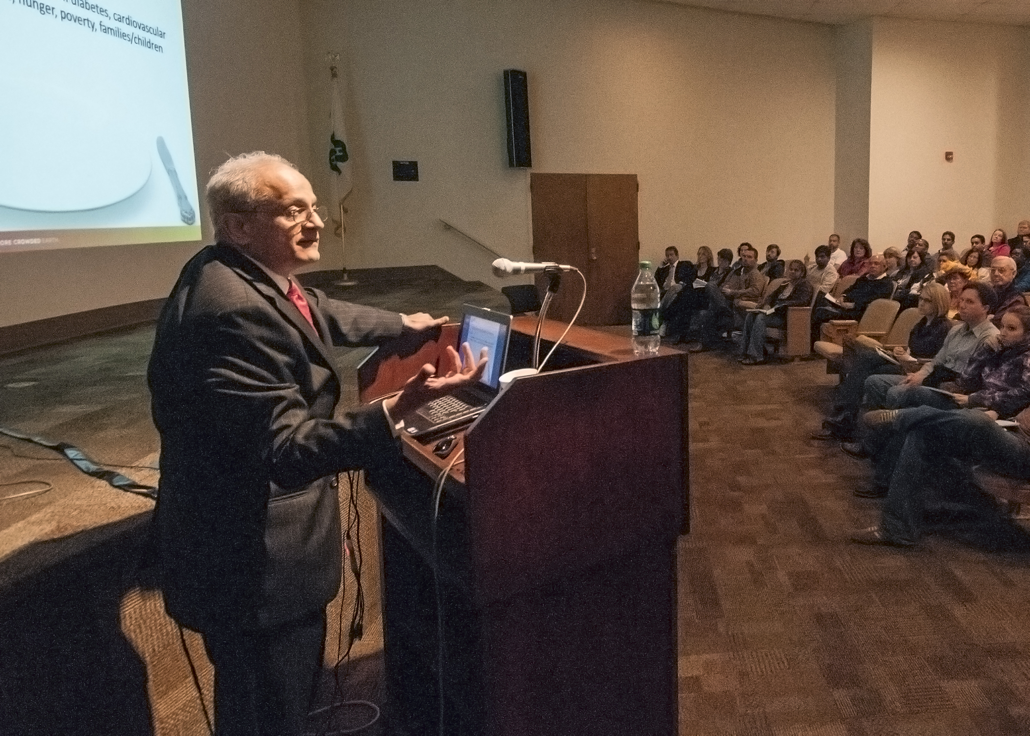 NIFA director and former MSU faculty member Sonny Ramaswamy speaks to faculty, staff and students during his visit to campus Monday. 