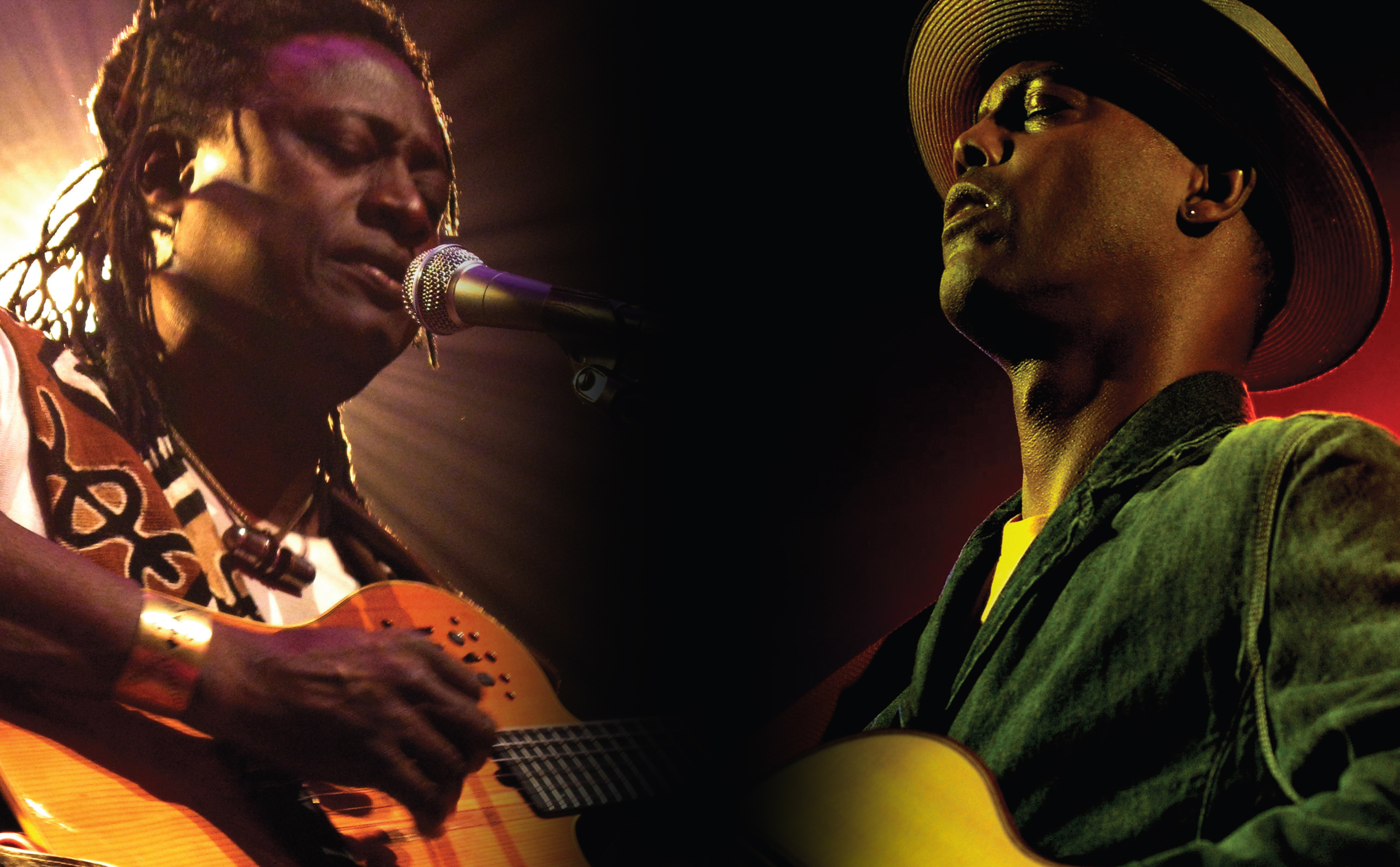 African musician Habib Koite, left, and New York bluesman Eric Bibb perform Tuesday [March 5] at Mississippi State. 