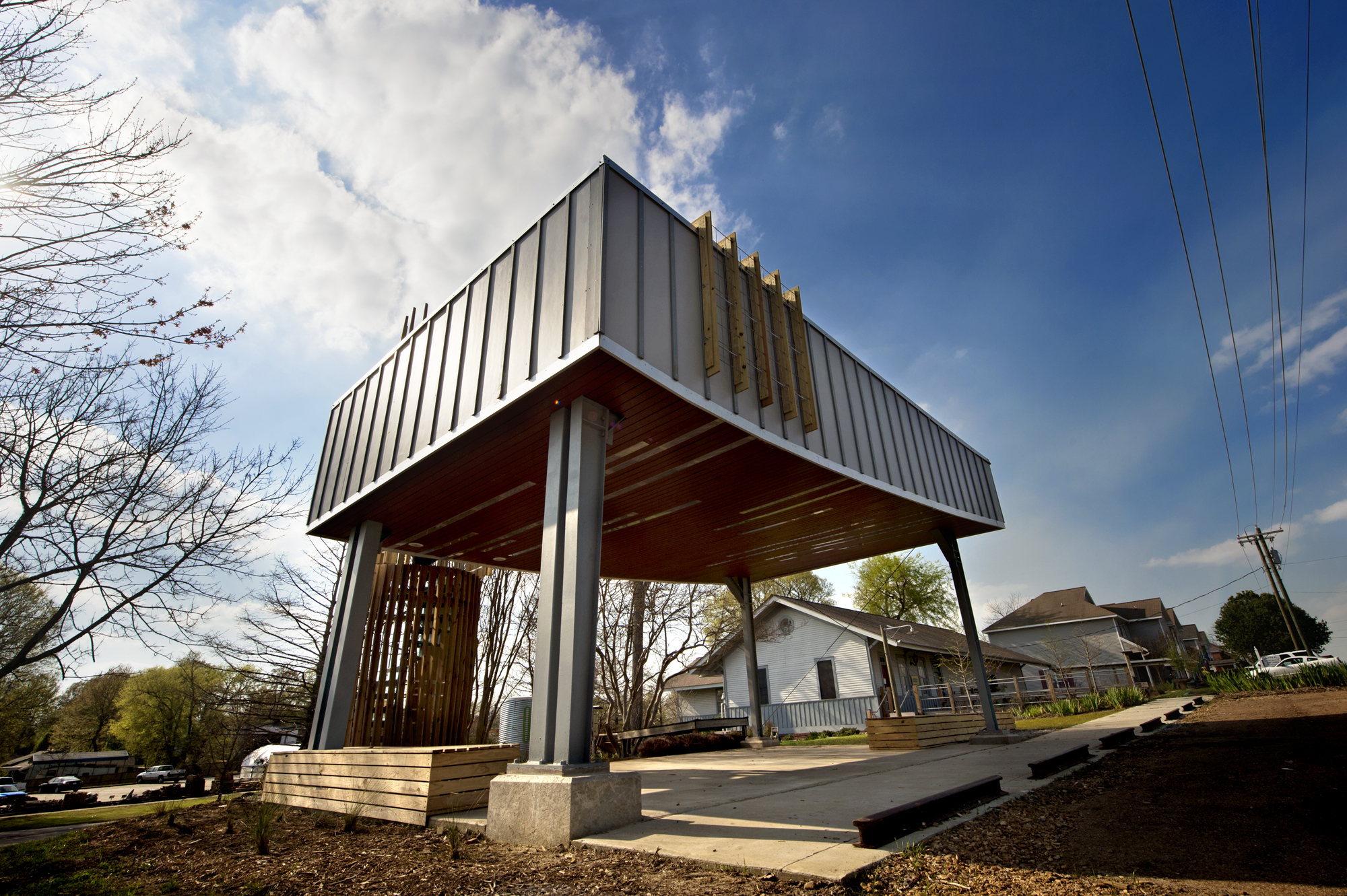 Approximately 100 MSU students from the College of Architecture, Art and Design participated in the design and construction of the Green Building Technology Demonstration Pavilion at the Oktibbeha County Heritage Museum in Starkville.