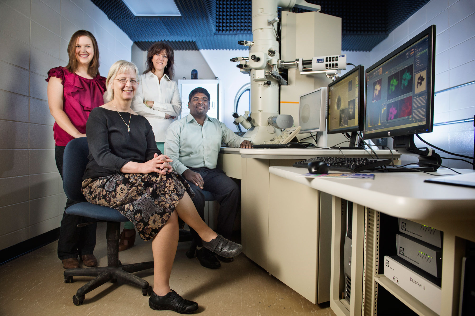 From left, Janet Donaldson, Judy Schneider, Giselle Thibaudeau and Rooban Thirumalai. 