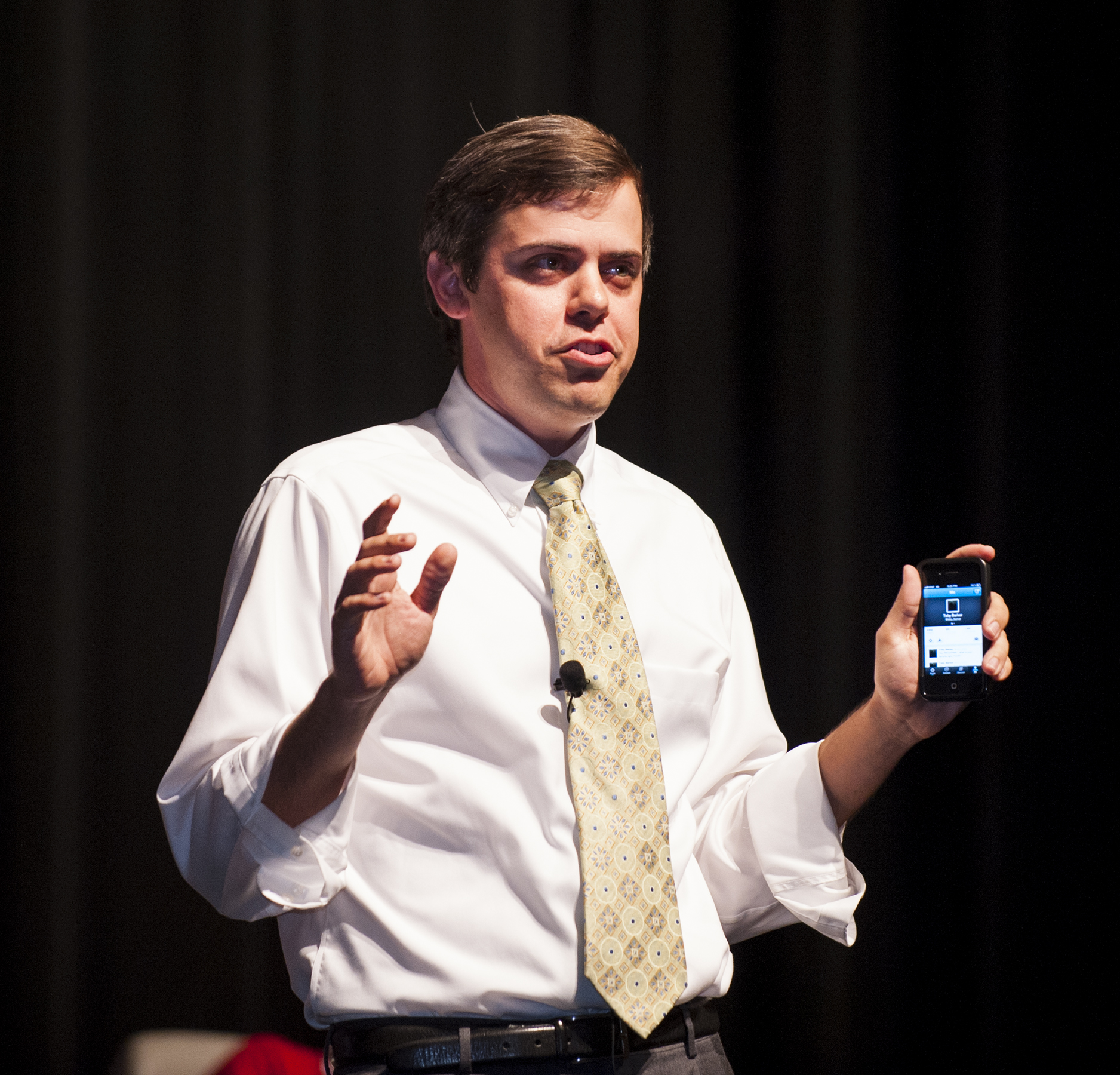 State Rep. Toby Barker emphasizes the importance of accepting others and having empathy during his Boys State address on Friday at Mississippi State University.