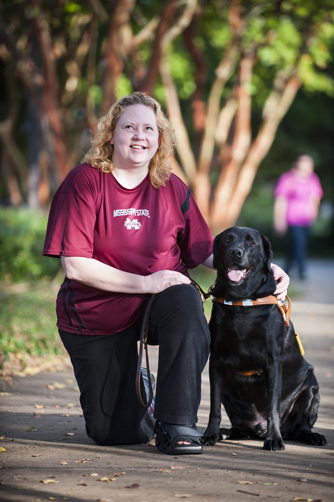 Sandra Bullins and her guide dog