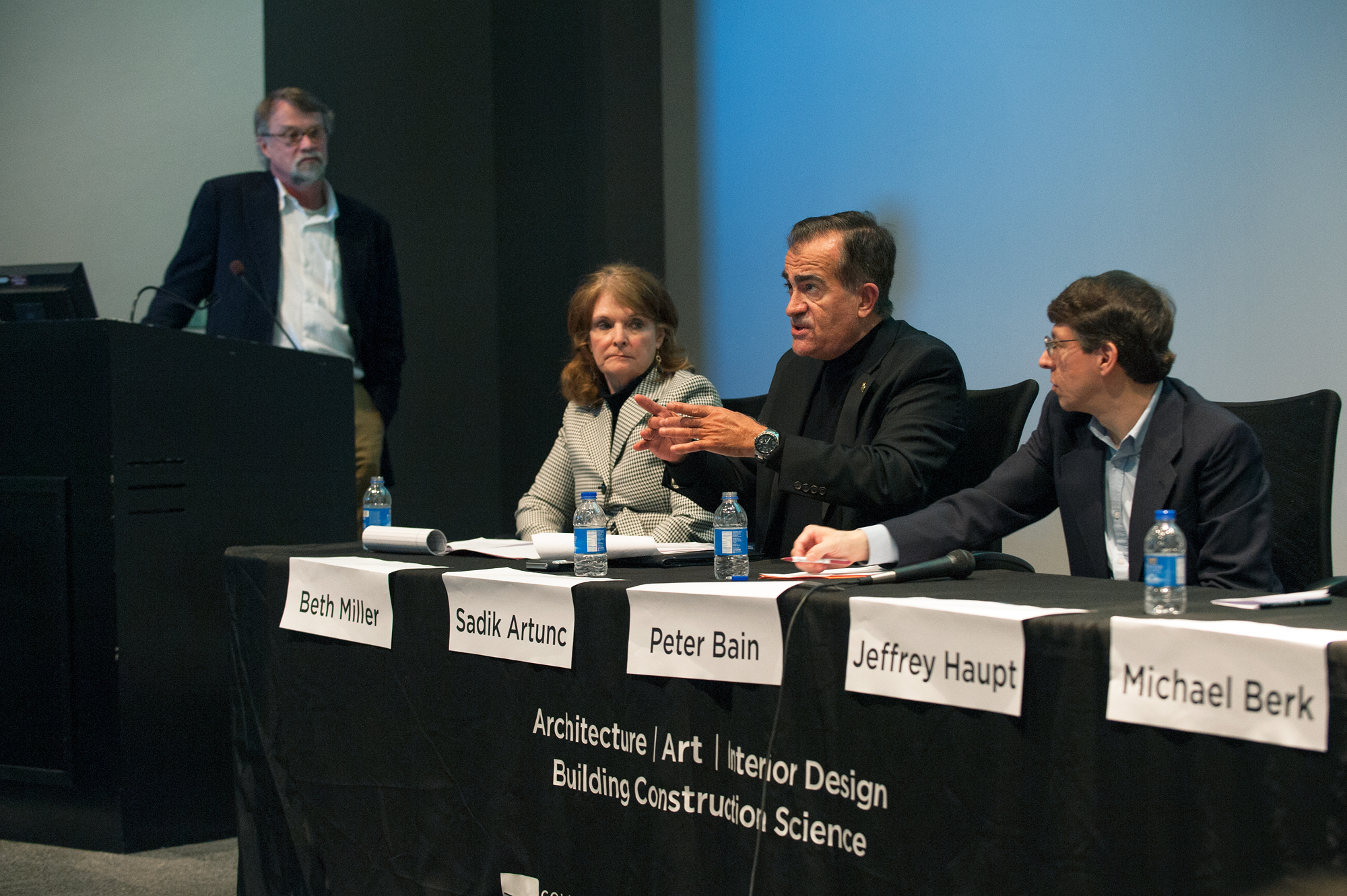 Mississippi State Landscape Architecture Department Head Sadik Artunc, center, was among university panelists participating in a recent symposium on design plagiarism.