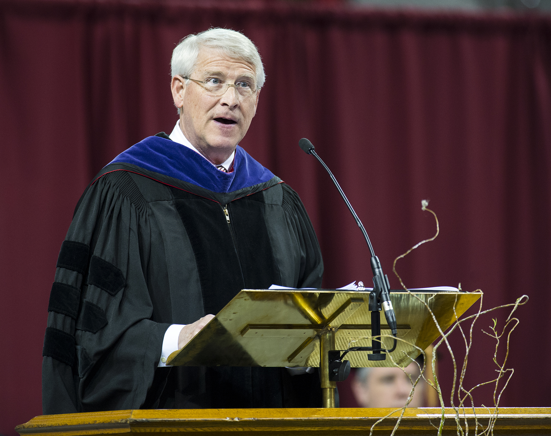 U.S. Sen Roger F. Wicker gave the commencement address to some 1,300 Mississippi State graduates at Humphrey Coliseum Saturday. He encouraged the graduates not to shy away from seemingly unnoticed acts, but to do their parts as citizens, parents, neighbors and friends. 