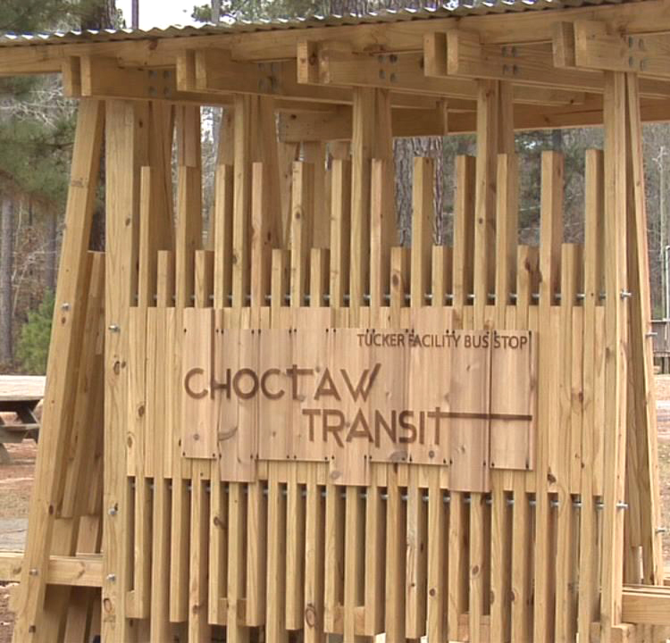 MSU students designed and built this Tucker Facility Bus Stop and another in Pearl River for the Mississippi Band of Choctaw Indians.