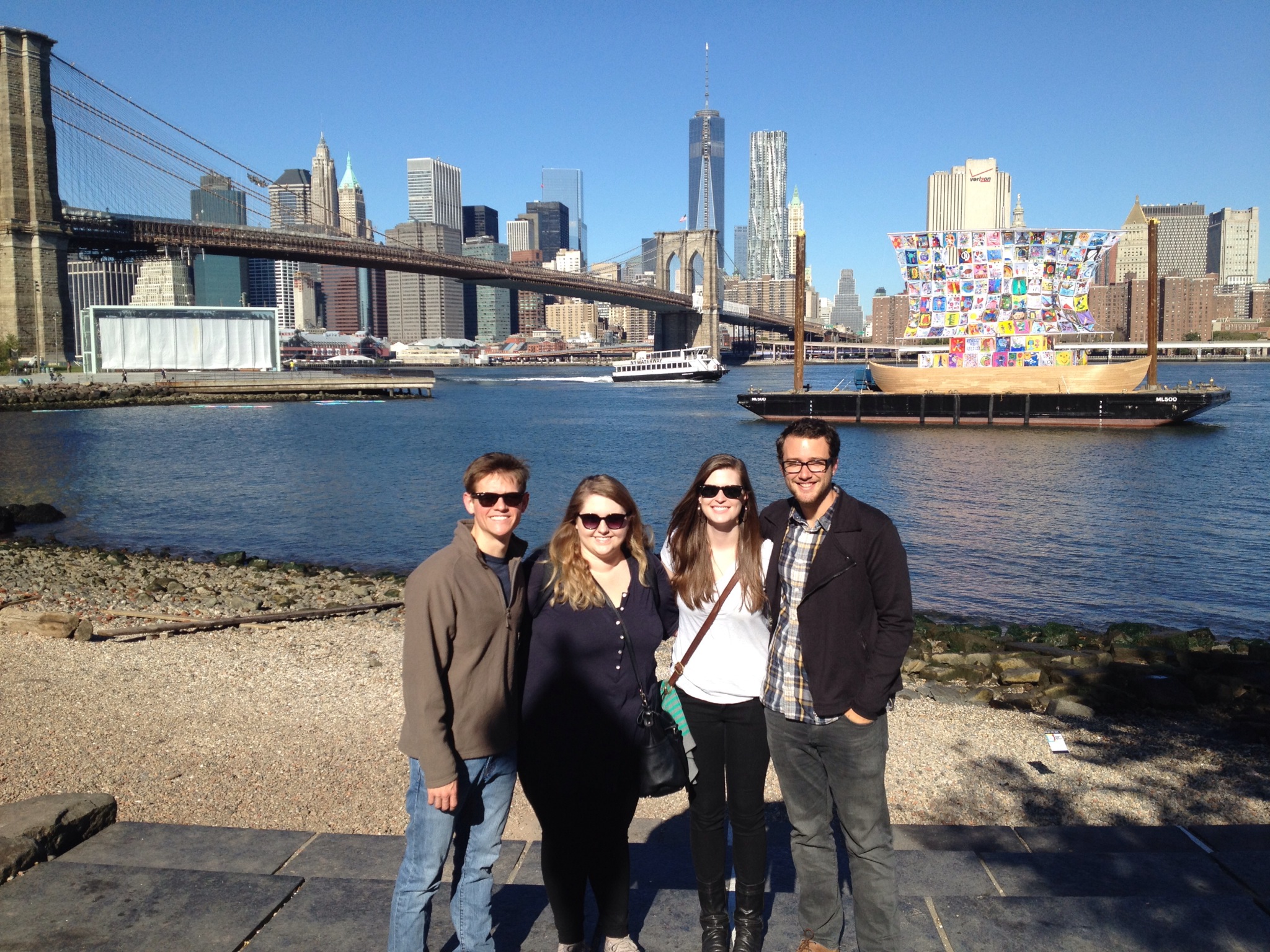 A group of fourth-year MSU architecture majors spent the fall semester studying in Virginia. Among them were (l-r) Landon Kennedy of Clinton, Haley Whiteman of Biloxi, Rachel McKinley of Huntsville, Ala., and John Taylor Schaffhauser of Canton, pictured here during a visit to New York City.