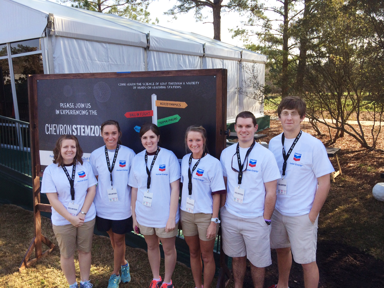 MSU students helping this week with Chevron's STEM ZONE exhibit include, from left, team captain Leslie Exmeyer, Savannah Smith, Morgan Massa, Jorie Long, Hunter Darnell and Jonathan McMillan. 