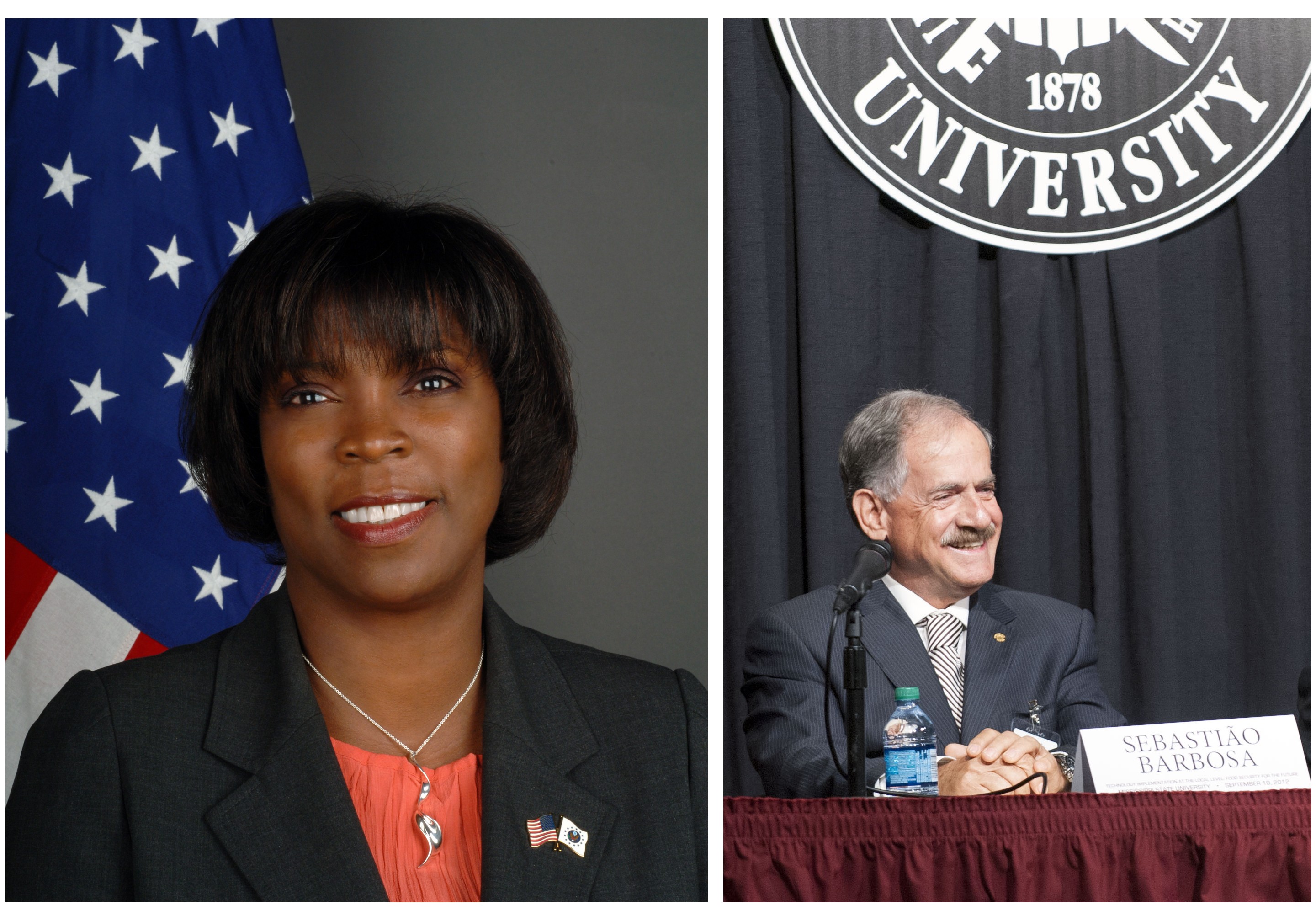 During spring graduation ceremonies, MSU will award honorary degrees to Ertharin Cousin, left, and SebastiÃ£o Barbosa. Cousin will be featured speaker at both commencements. 