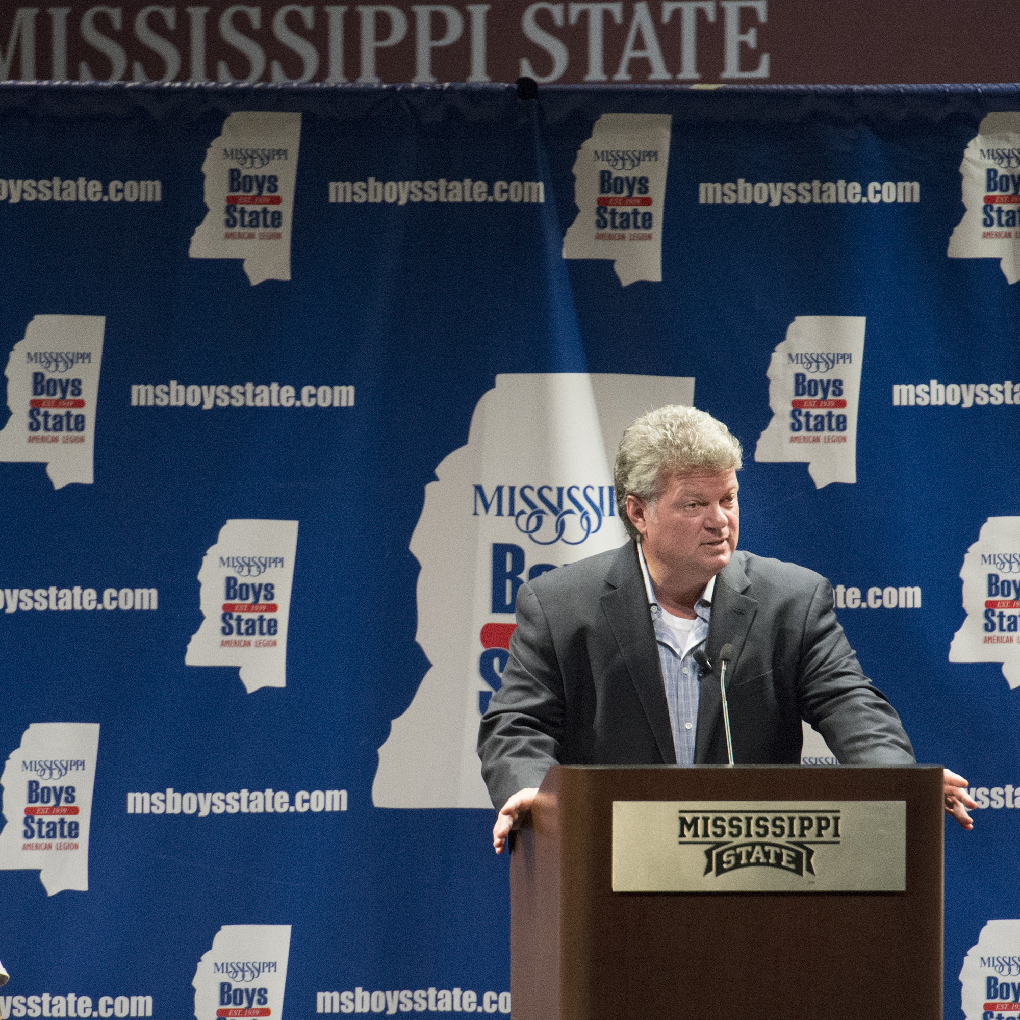 Mississippi Attorney General Jim Hood addressed more than 380 Boys State delegates at Mississippi State University on Wednesday [May 28]. 