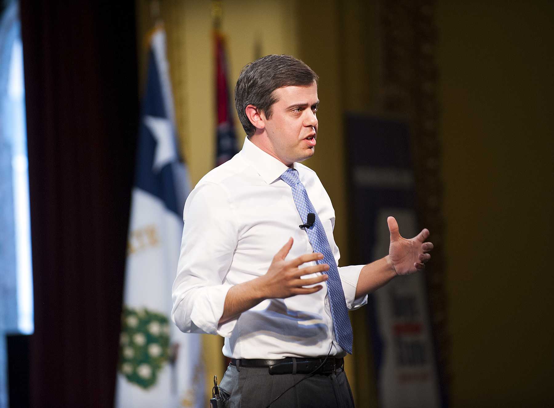 State Rep. Toby Barker of Hattiesburg addressed Boys State delegates Friday at MSU.